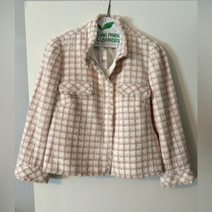 Ann Taylor Pink and White Textured Jacket